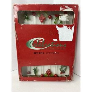 Glass Drink Stirrers - Set Of 6 Stirrers Christmas Tree 8 Inch Crystalclear